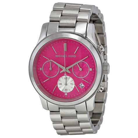 michael kors pink face runway watch|michael kors runway chronograph.